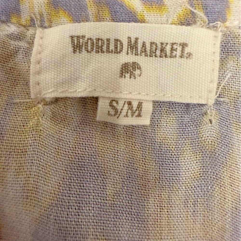 Cost Plus World Market Mira Ikat Kaftan Dress Blue White S / M - Picture 8 of 10